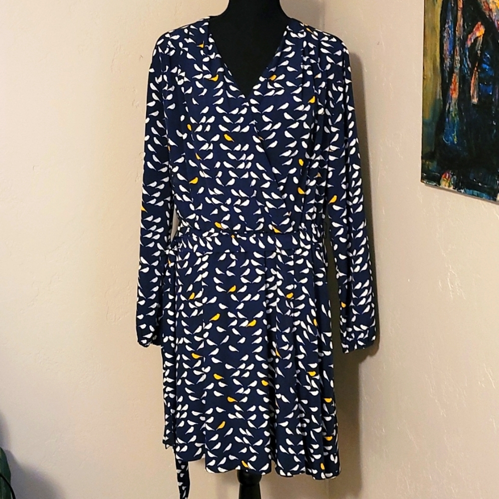 EUC navy blue bird dress